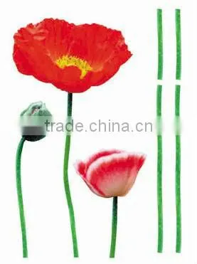 red flower of pvc diy wall sticker