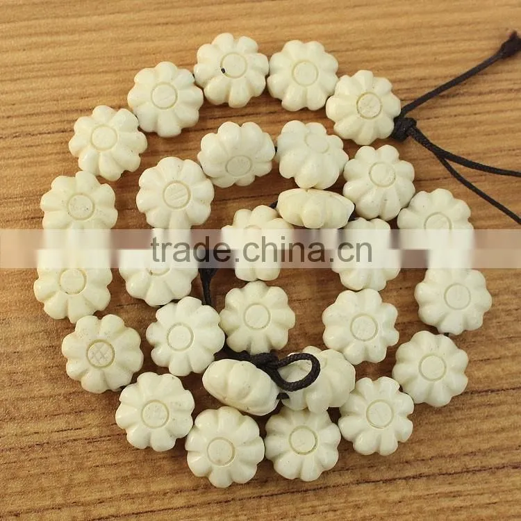 OB007 12mm English Letters Alphabet Dice Pattern White Cube Natural bone Beads