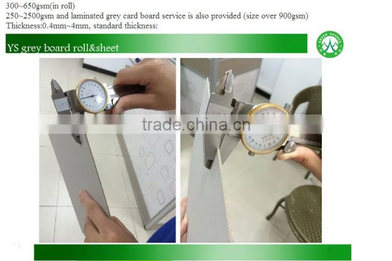 Uncoated mixed pulp 2mm Laminated duplex board with white back/230g,250g grey paper with white back