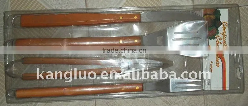 Barbecure knife ,BBQ fork ,BBQ TONG AND BBQ SPATULA(3PCS)