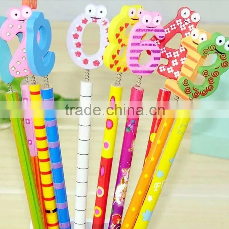 7" wooden plastic mantle pencil with personalized number eraser for kids yiwu pencil factories,pencils with logo