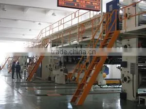 Steam heating corrugated cardboard productin line