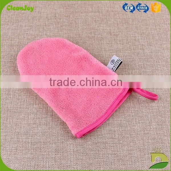microfiber glove 100% polyester lovely cat ear makeup mitt