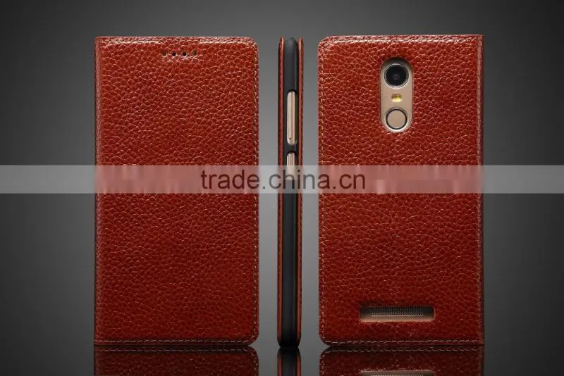 KDS Simple Version Genuine Leather Flip Case for Xiaomi Redmi Note 3 MT-5203