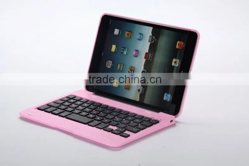 Hot selling Bluefinger keyboard case cover for iPad Mini with detacable cover,calmshell keyboard,