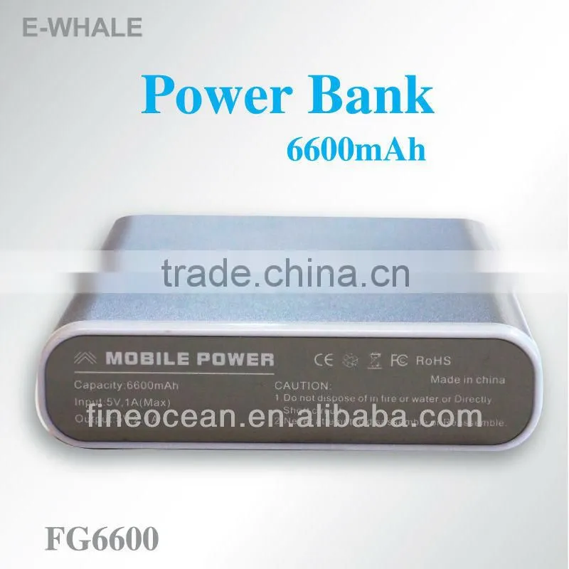 Portable power bank Rechargeable battery charger 6600mah