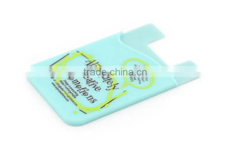 Custom made mobile phone sticky silicon card holder,business card case,business card case
