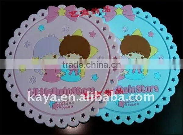 Customized soft pvc beer coaster printing with tiger shape