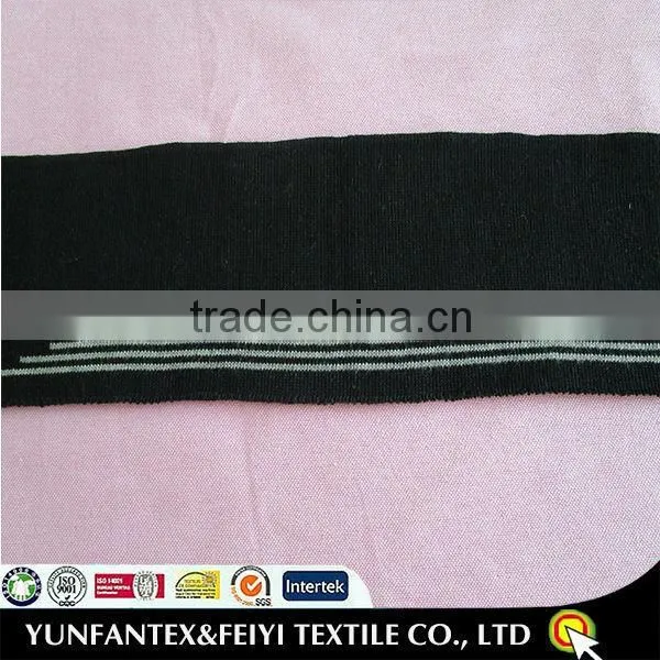 2015 latest Italy design pattern COTTON dobby yarn dyed KNITED RIB FOR POLO COLLAR