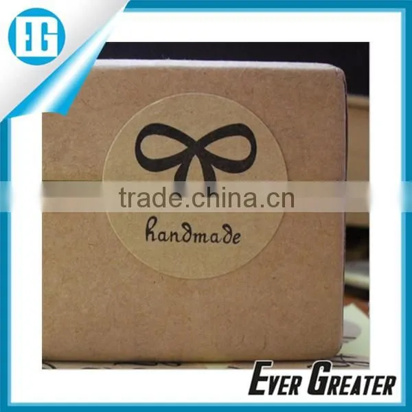 Clear Round Stickers, kraft paper tag