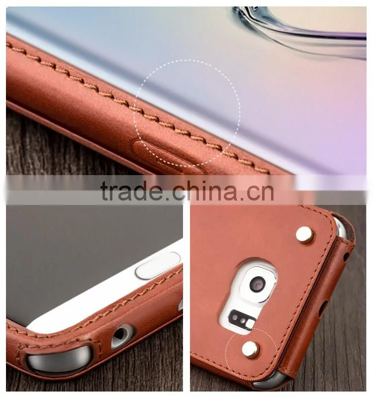 Phone case factory top leather case for samsung galaxy s6