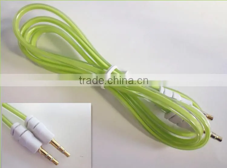 DC3.5 dual color transparent AUX cable /6 colors