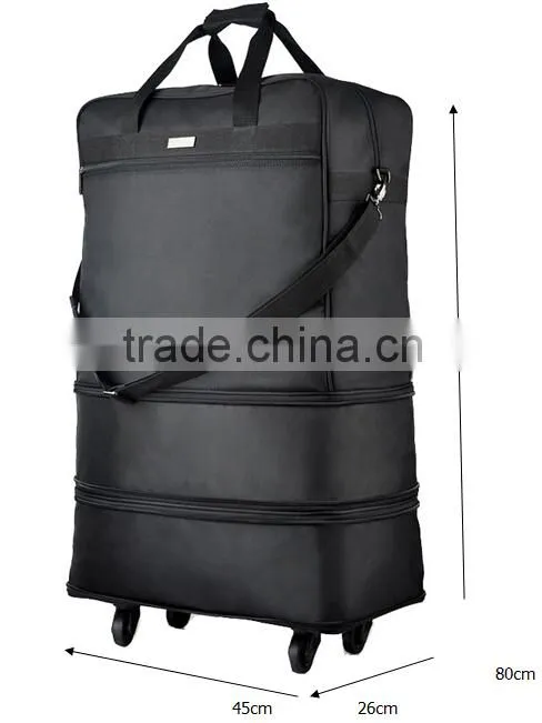 New desigh tiebarless large capacity foldable travel bag organizer