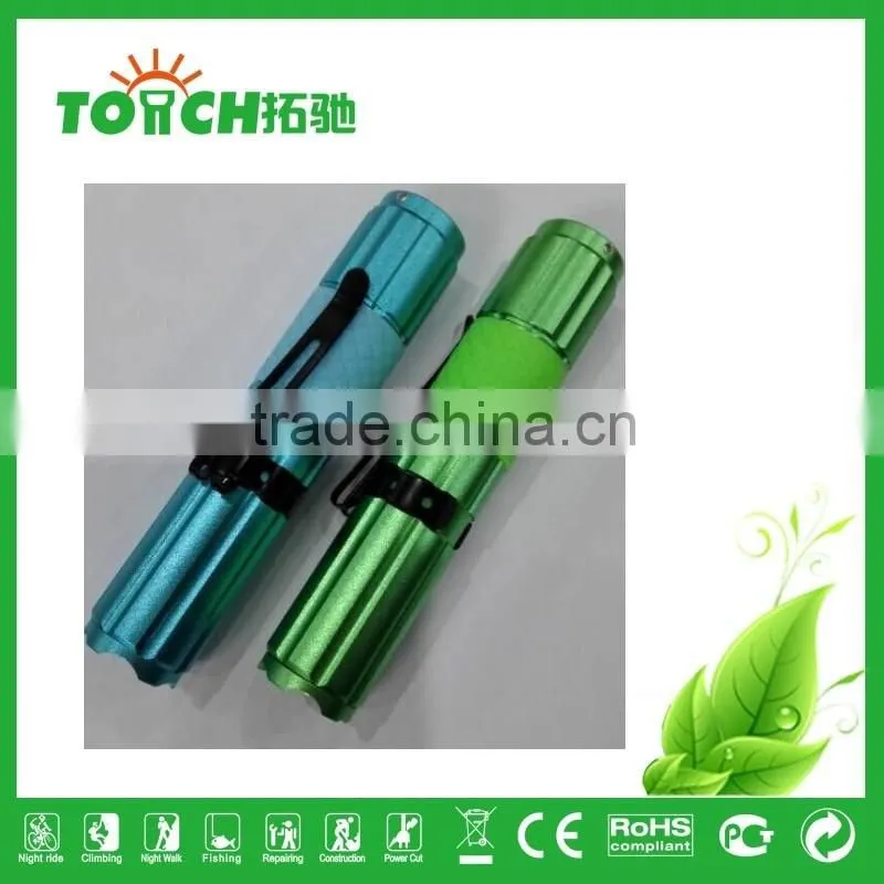 1.5v AA Battery led lamp super bight portable flashlight with clip