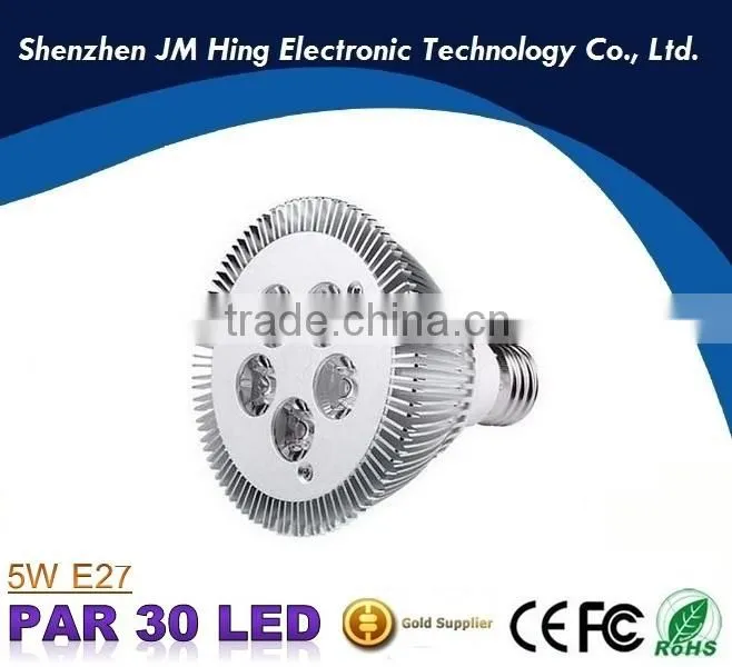 High brightness 5w led light PAR30 500lm E27 spotlight