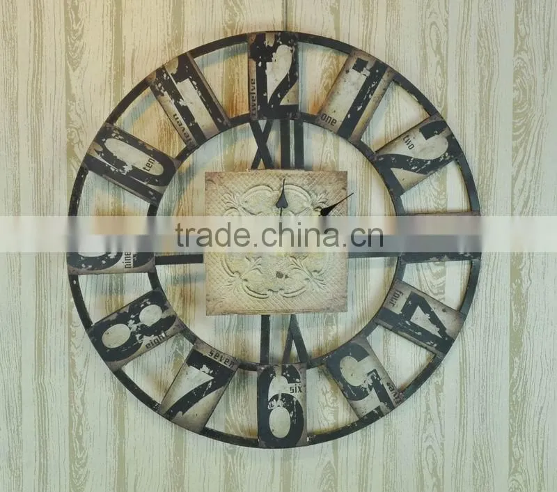 Beautiful design metal wall shabby chic clocks