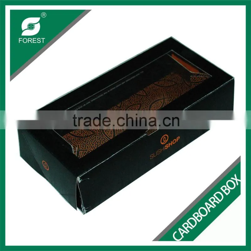 2015 NEW DESIGN CARDBOARD PACKING BOX PAPER SUSHI BOX WITH PVC WINDOW