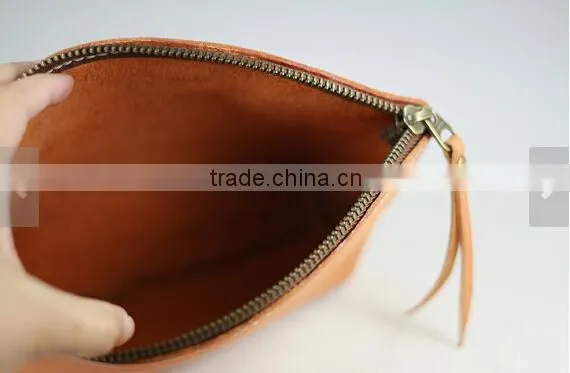 high end European Style leather ladies cow leather cosmetic bag