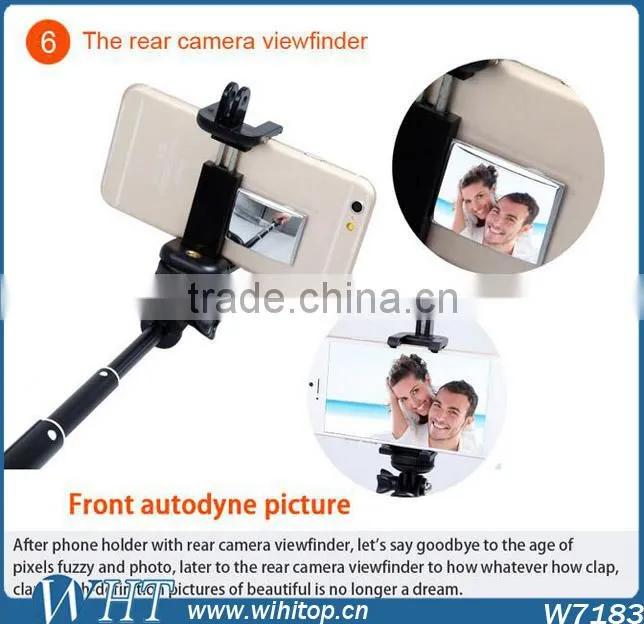 Extendable Aluminum Wireless Bluetooth Monopod Selfie Stick with Bluetooth Shutter Button