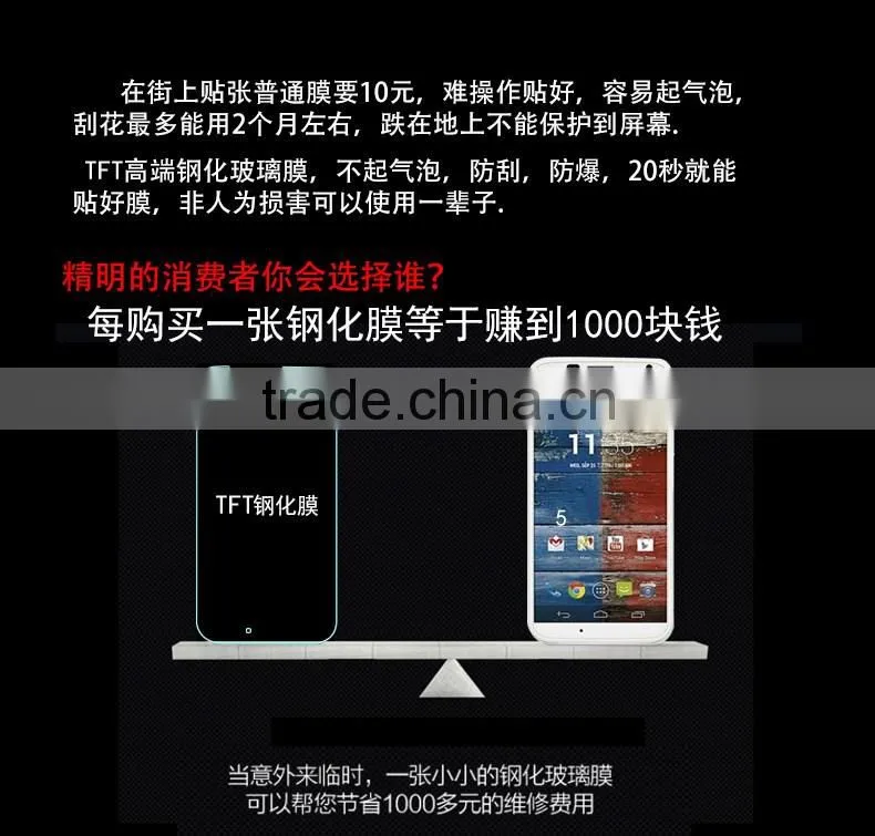 High Quality Anti-fingerprint Tempered Glass Screen Protector For Moto X Tempered Glass Flim