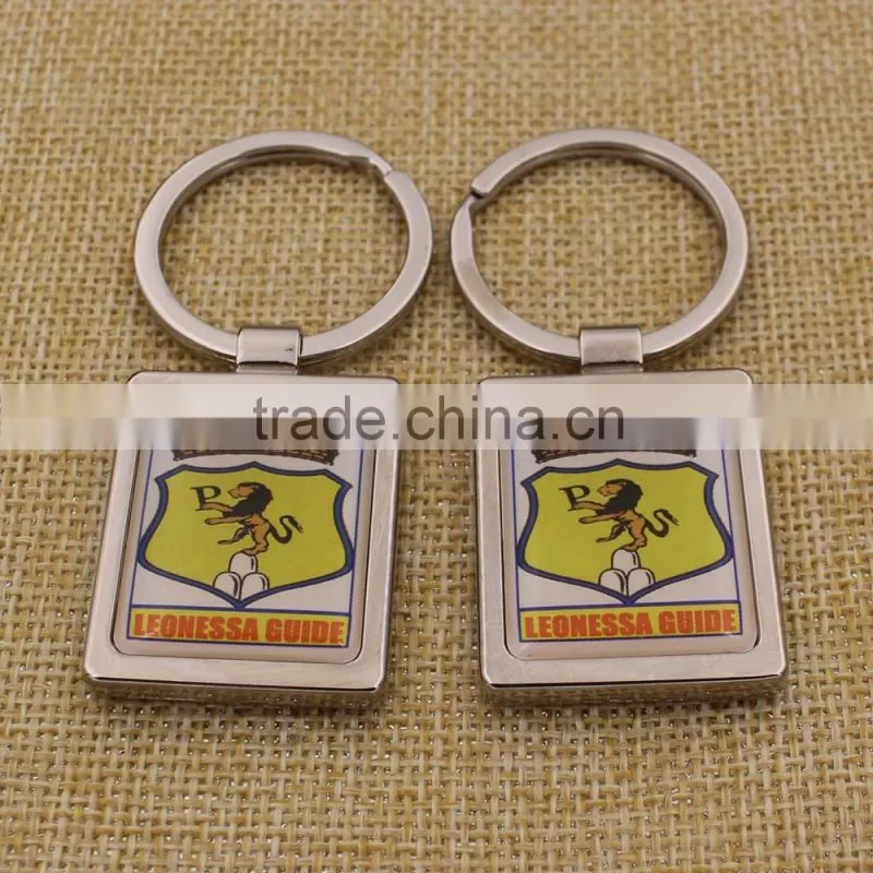 Promotion Custom Rectangle Metal Printing QR Code Keychain