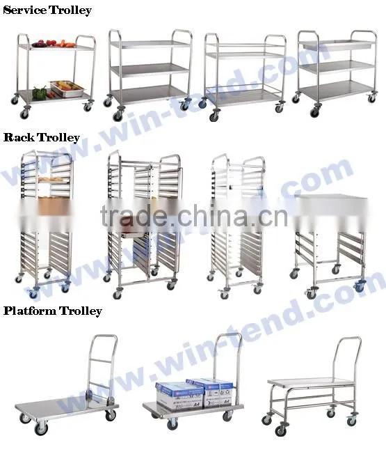 Stainless Steel Square Tube 2-Tier Picking Trolley