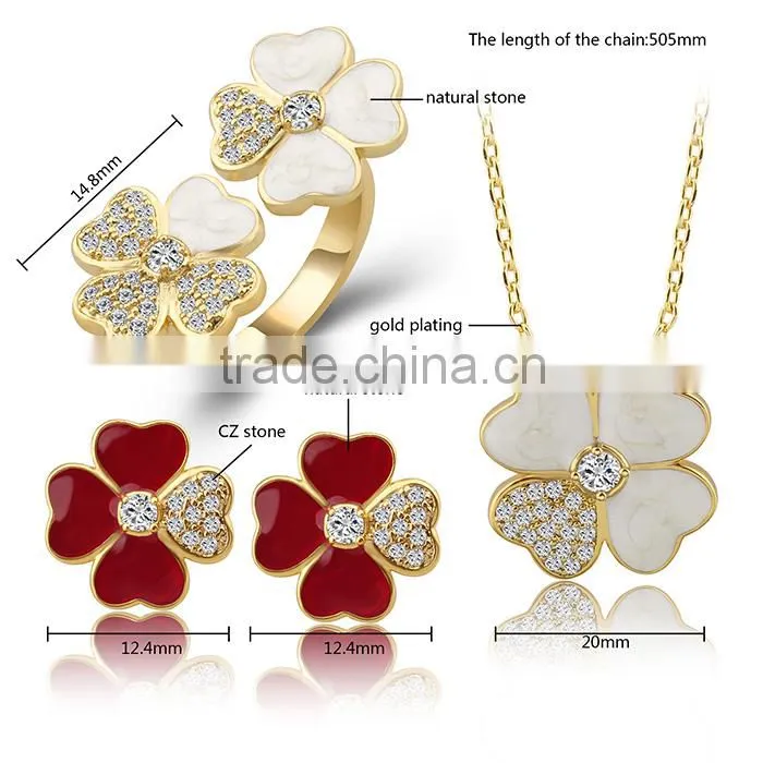 Best Selling Retail Items White Shell Enamel Jewelry Set