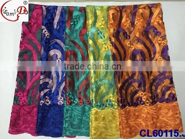 stones&pearl french lace cl60116 with ployeaster material fashionable design for African ladies