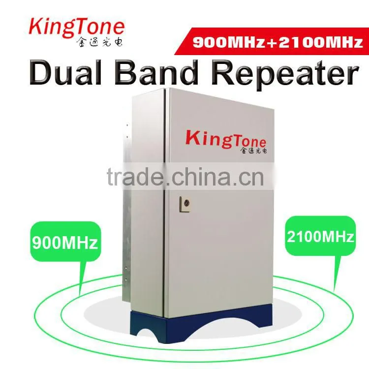 Kingtone Amplificador GSM professional 20w GSM UMTS booster repeater 900 2100MHz GSM WCDMA dual band repeater with factory price