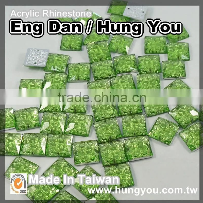 Made in Taiwan Oval Shape with 2 holes Flat Back Sew On Rhinestone for Clothing