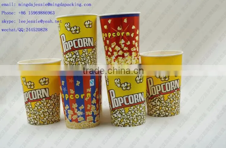 Take away paper buckets for popcorn