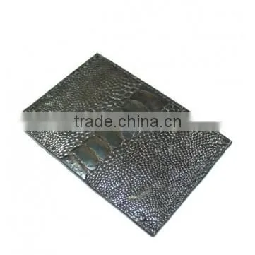 Ostrich leather card clip wallet SOCW-003