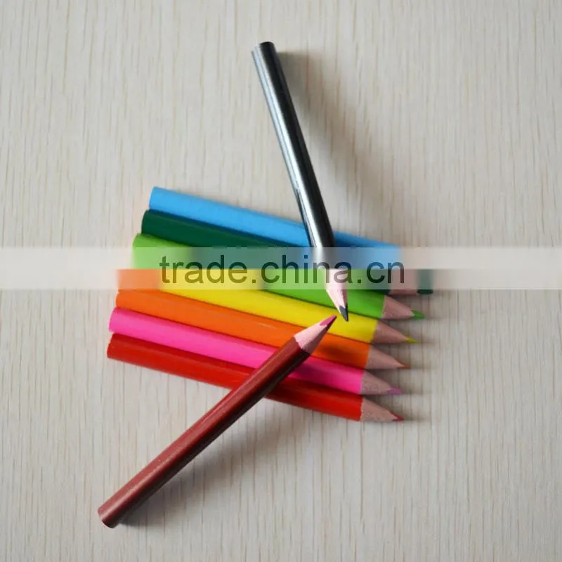 3.5" triangular shape red wood 3.0mm color lead mini color pencil