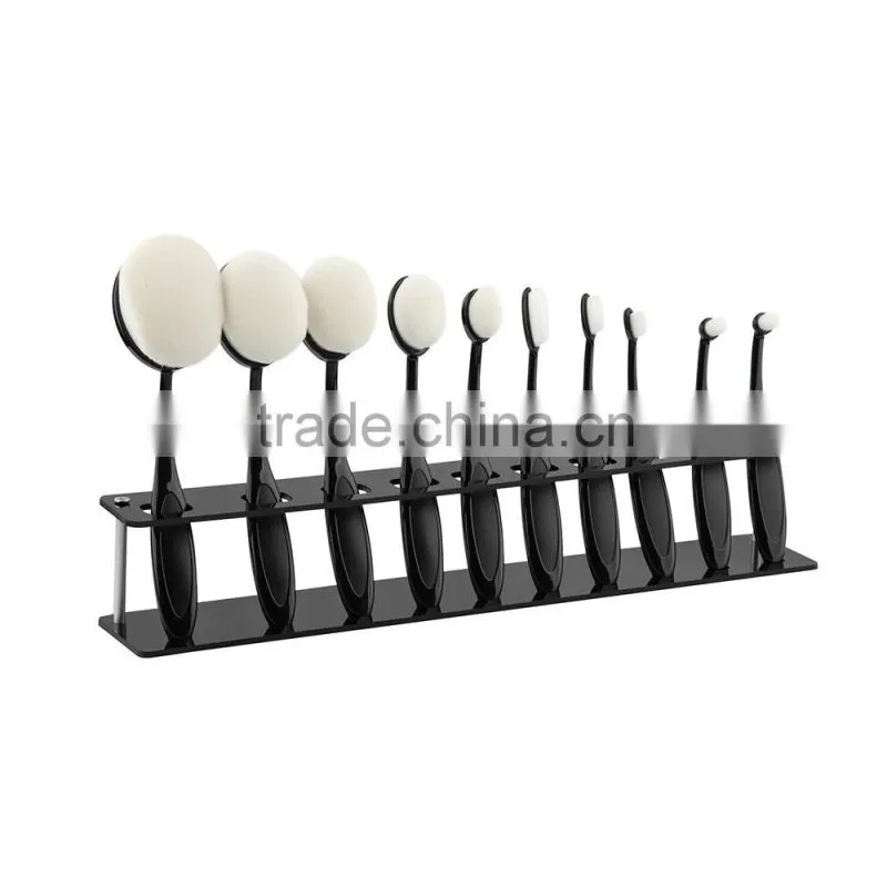 Transparent display 10pcs makeup brush holder toothbrush type, drying rack