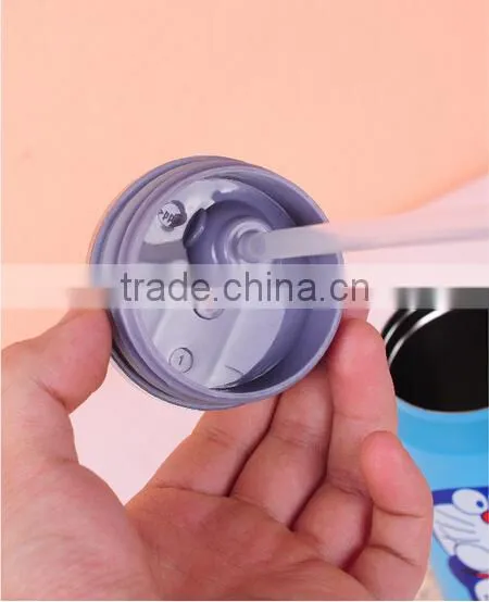 wholesale stainless steel vacuum flask zip-top bottle with straw