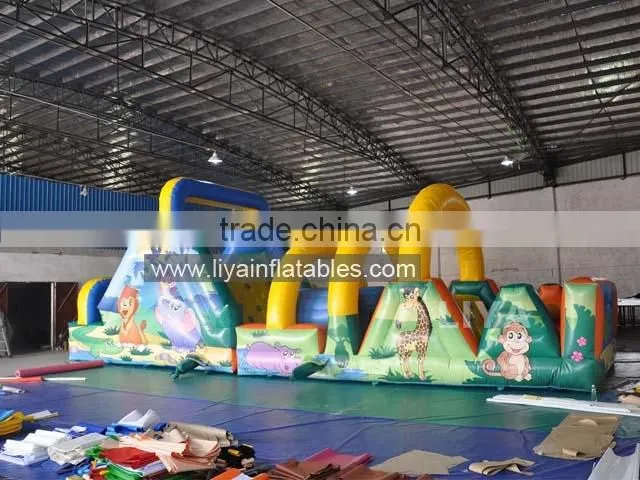 2015 Best Design 12m Inflatable Obstacle Course for kids , outdoor obstacle course
