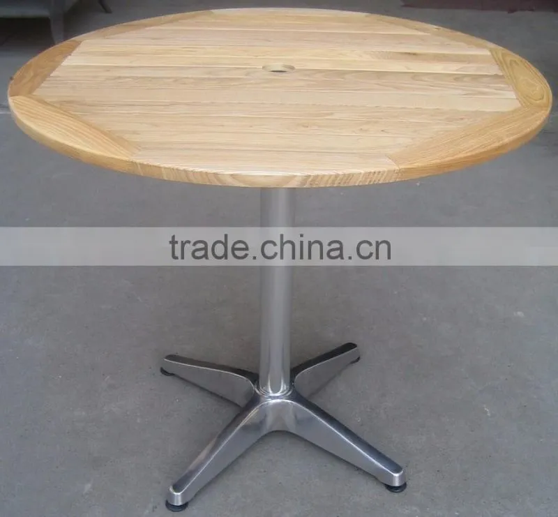 Restaurant aluminum furniture foldable wooden mental square dining table YT13A