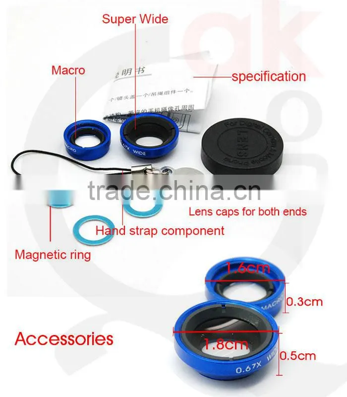 2 in 1 wide angle macro magnetic lens for Samsung Galaxy Note 2 N7100