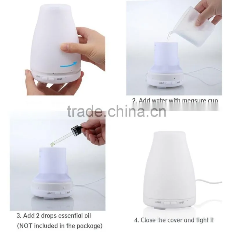 2016 Hot Sale 7 Color Light Ultrasonic Aroma Humidifier Diffuser For SPA Yoga Baby Room
