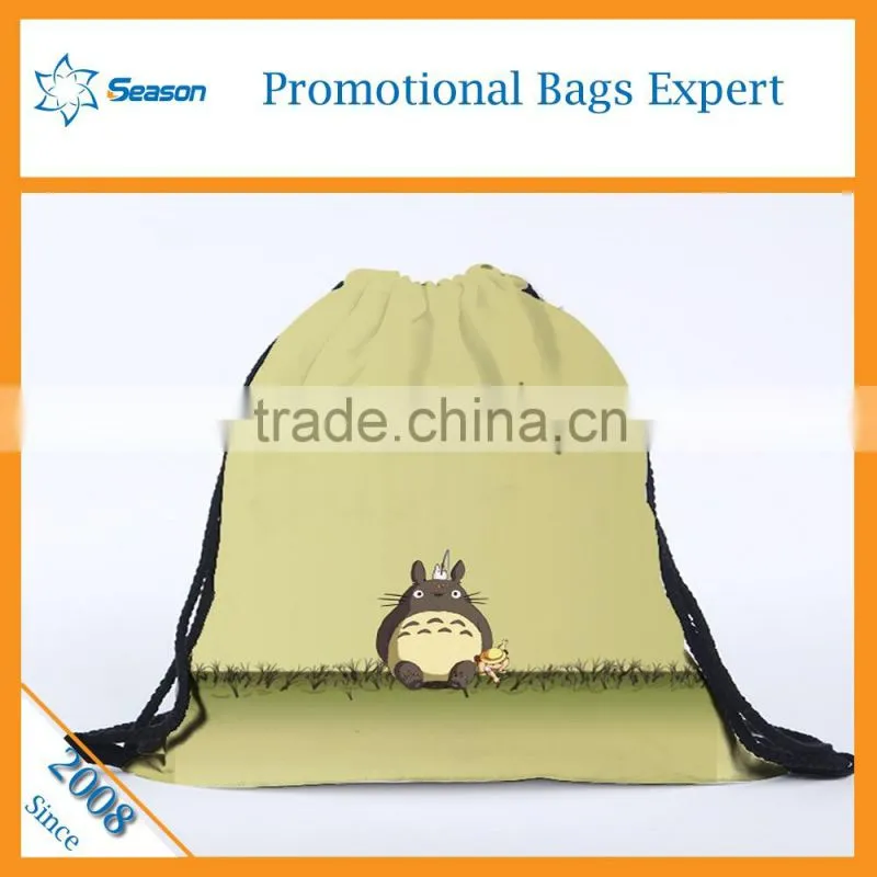 Kids cartoon picture of school bag eco shopping bag printed shopping bags