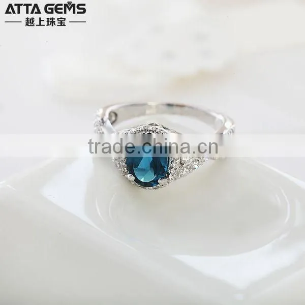 Whloesale 925 silver ring narutal oval rare gemstones ring