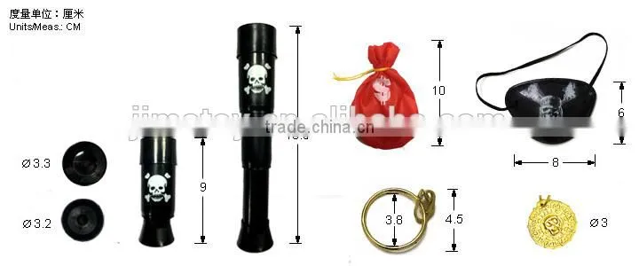 cheap plastic Pirate toy gun with knife