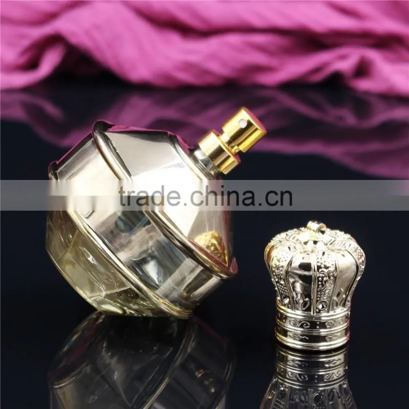 2016 new design 100ml arabic gold glass spray perfume bottles