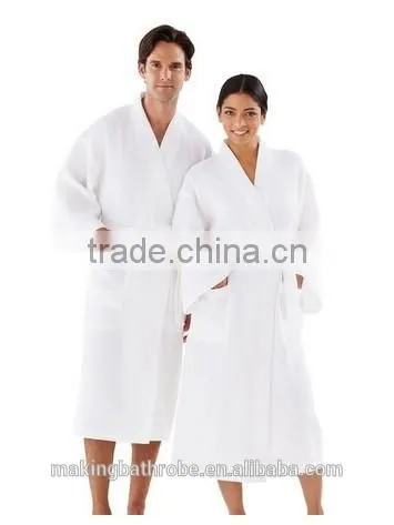 Cheap 100% cotton Unisex Waffle Weave Bathrobe