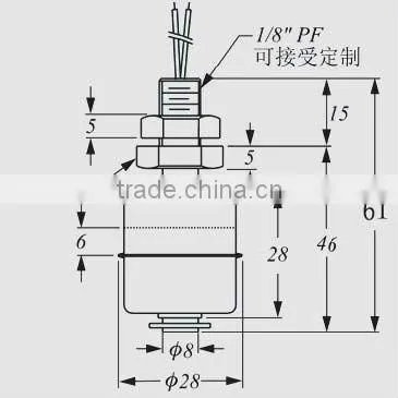 Stainless steel liquid level sensor