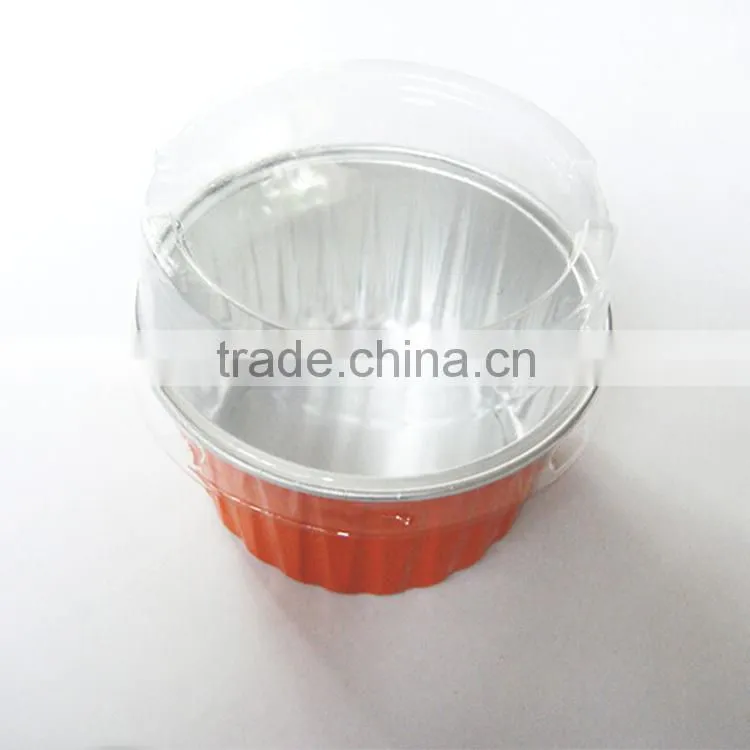 colorful aluminum foil puffing cup with lid
