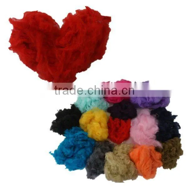 Recycled black polyester staple fiber for spinning yarn