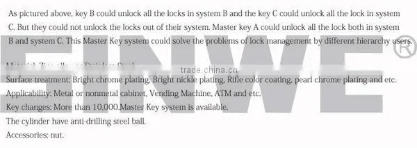 Snack vending machine T handle & lock with 2 keys