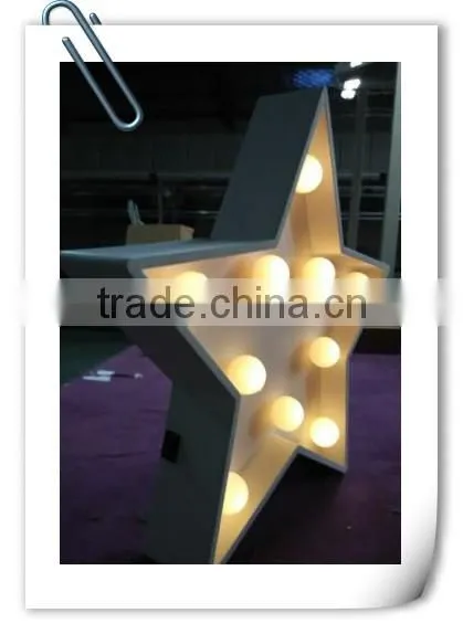 New LED Star Sign Marquee Light red white yellow night light Indoor Dorm Xmas gift Room