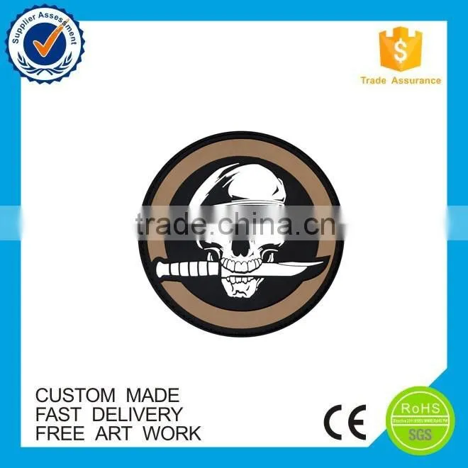 Custom Made Personalized Cheap round blue pvc Patches